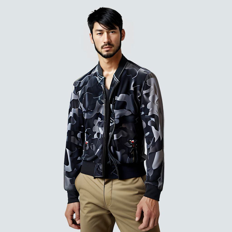 Miki - Winter Camouflage Faux Leather Jacket