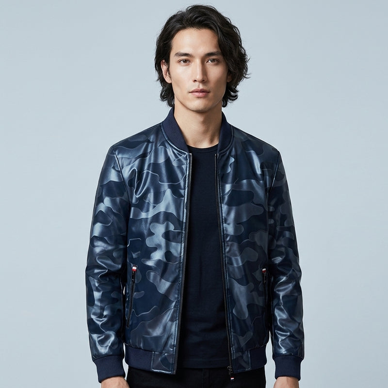 Miki - Winter Camouflage Faux Leather Jacket