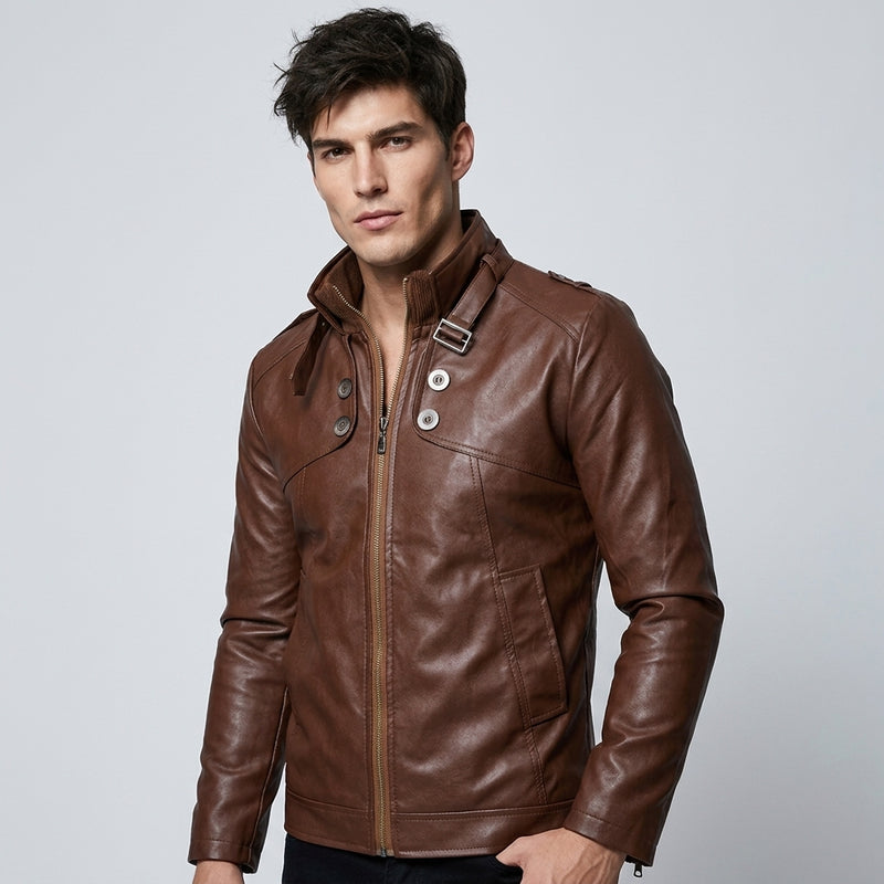 Rotterdam - Classic Leather Biker Jacket