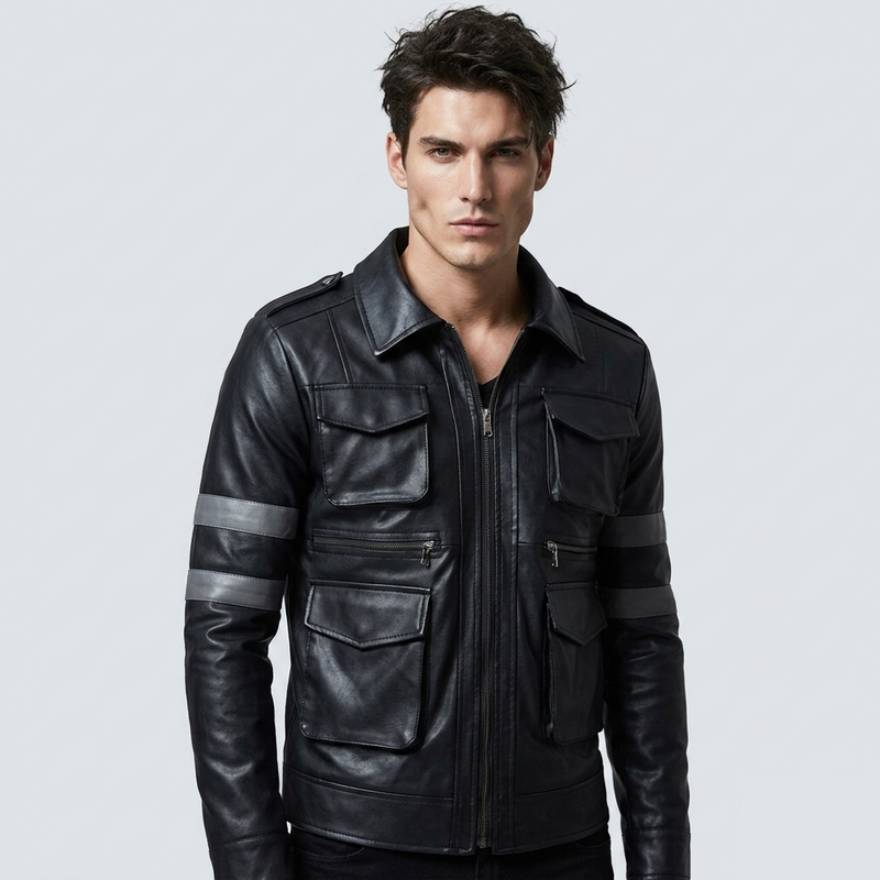 Tilburg - Vintage Biker Faux Leather Jacket